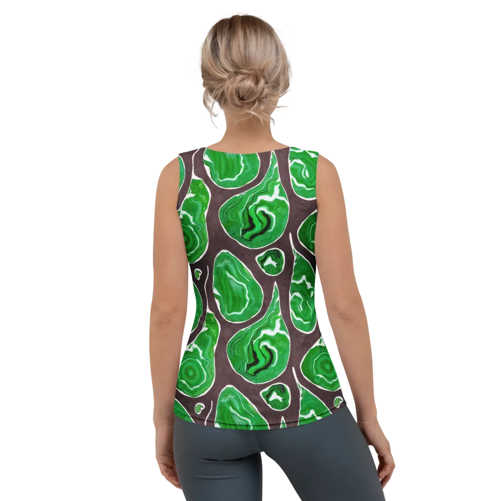 Emerald Marbling on Women's Tank Top — Back
