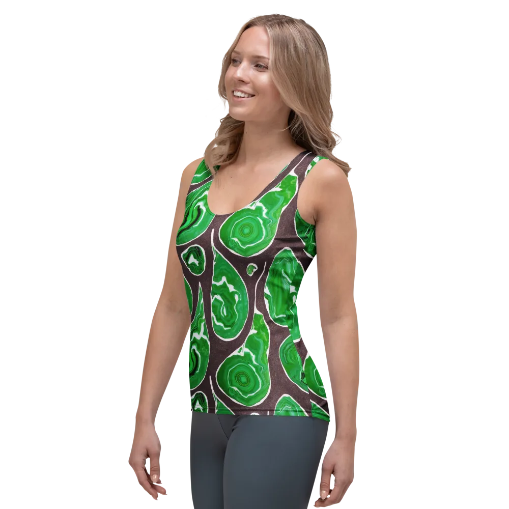 Emerald Marbling on Women's Tank Top — Left Front