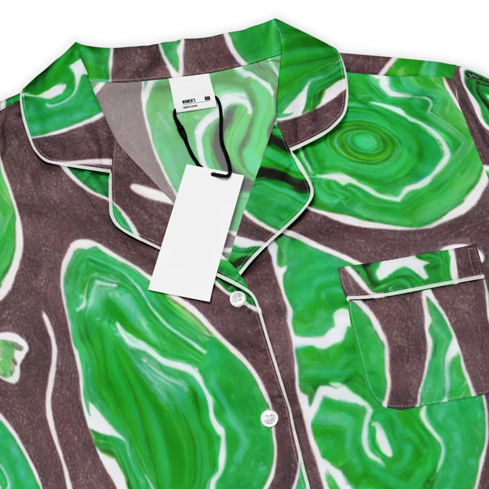 Emerald Marbling on Women's Short Sleeve Pajama Top — Product details