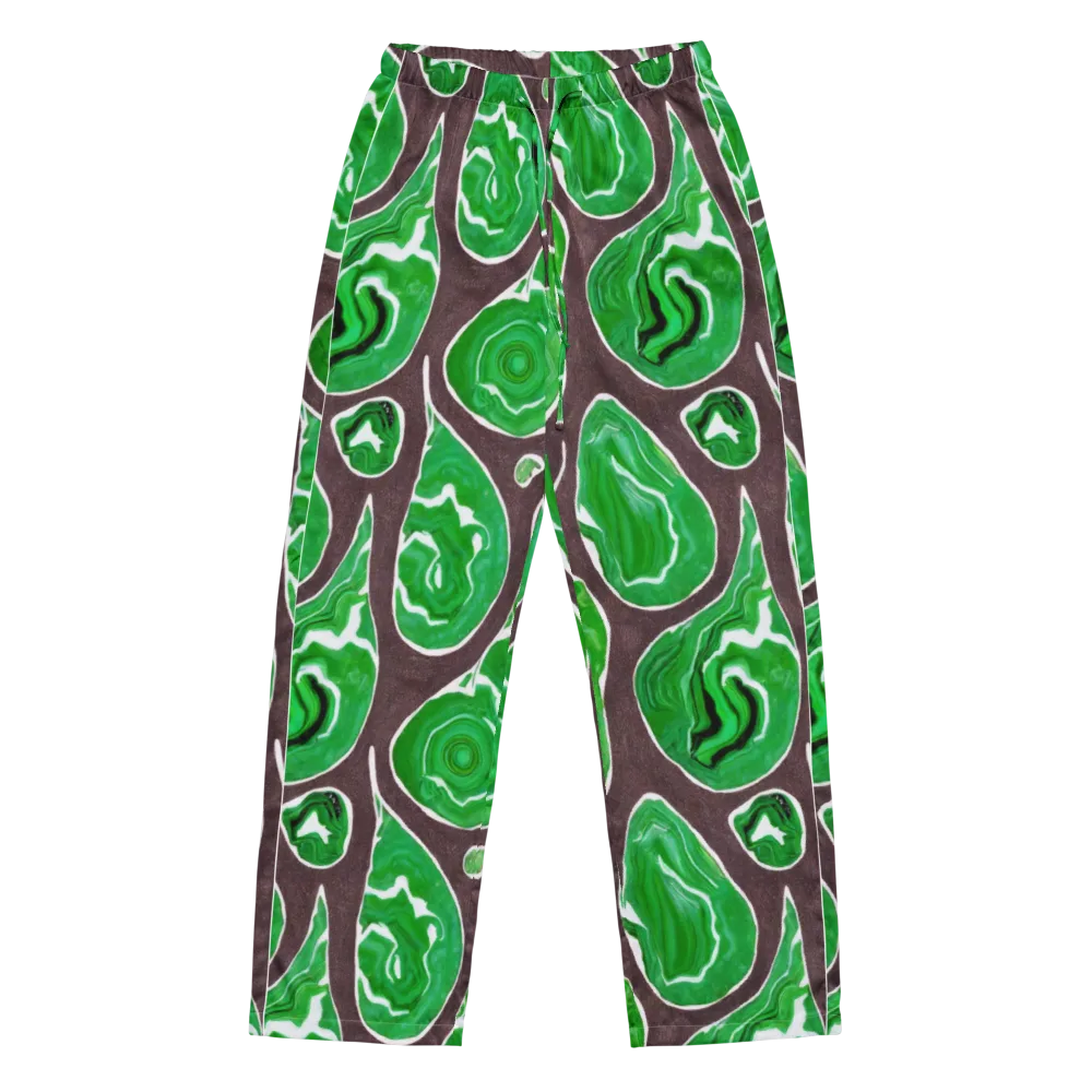 Emerald Marbling on Women's Pajama Pants — Front