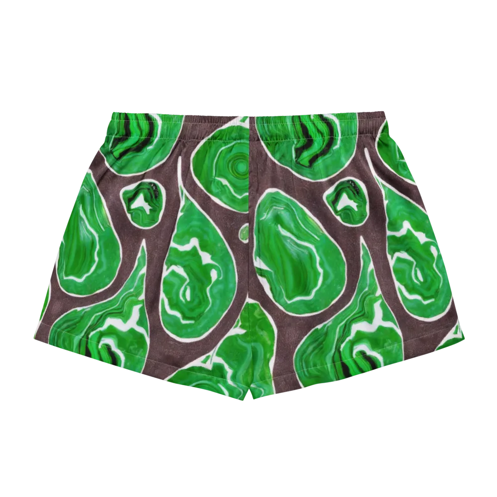 Emerald Marbling on Women's Pajama Shorts — Back