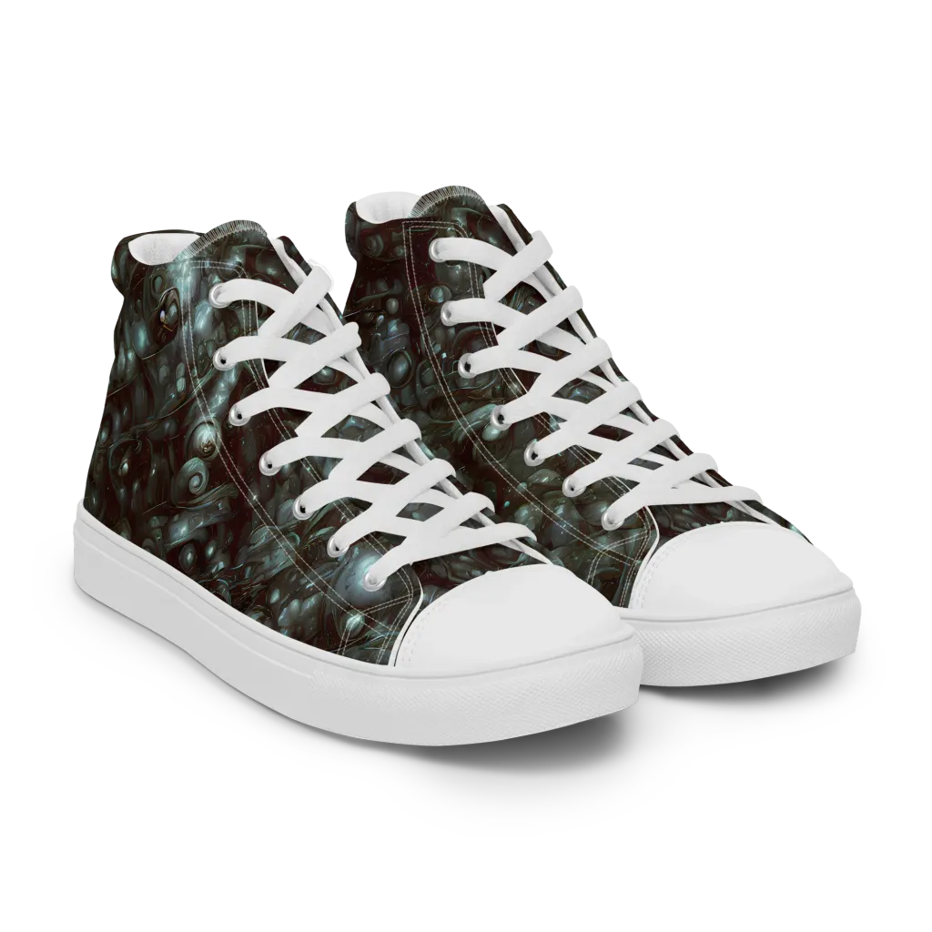 Tidal Relic on Women's High Top Canvas Shoes — Right Front