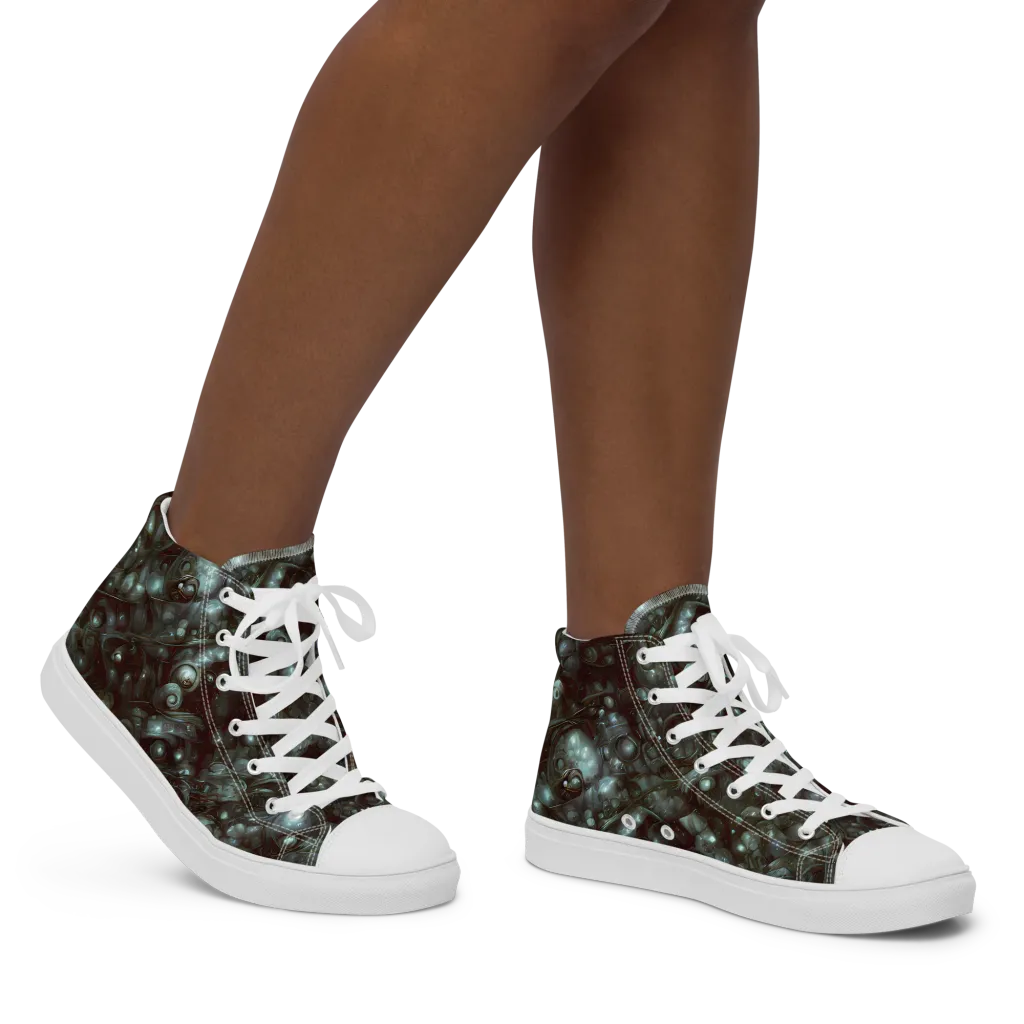 Tidal Relic on Women's High Top Canvas Shoes — Right