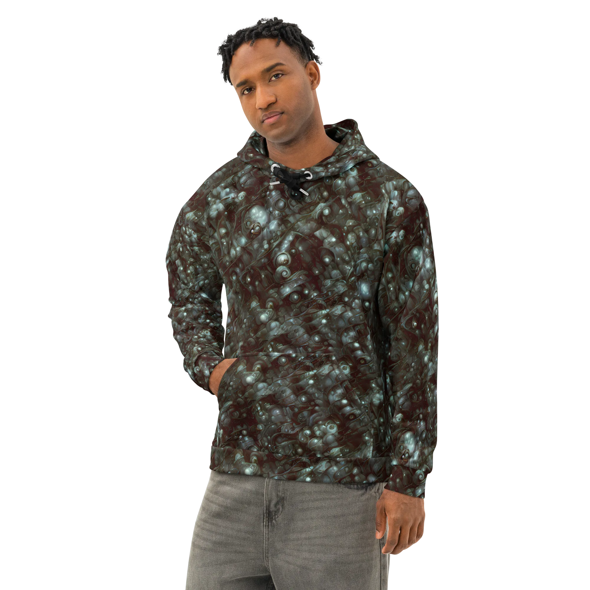 Tidal Relic on Cotton Hoodie — Left Front