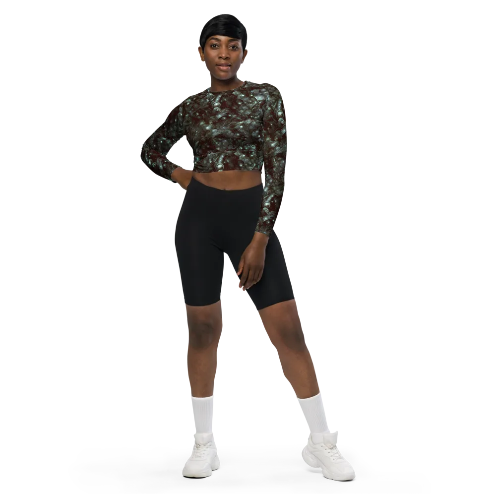 Tidal Relic on Long Sleeve Crop Top — Front