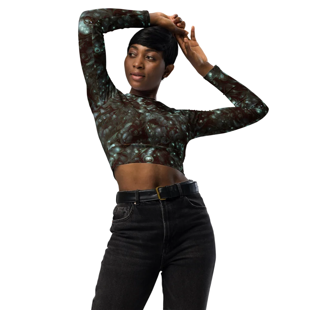 Tidal Relic on Long Sleeve Crop Top — Front