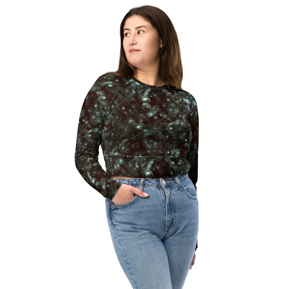 Tidal Relic on Long Sleeve Crop Top — Front