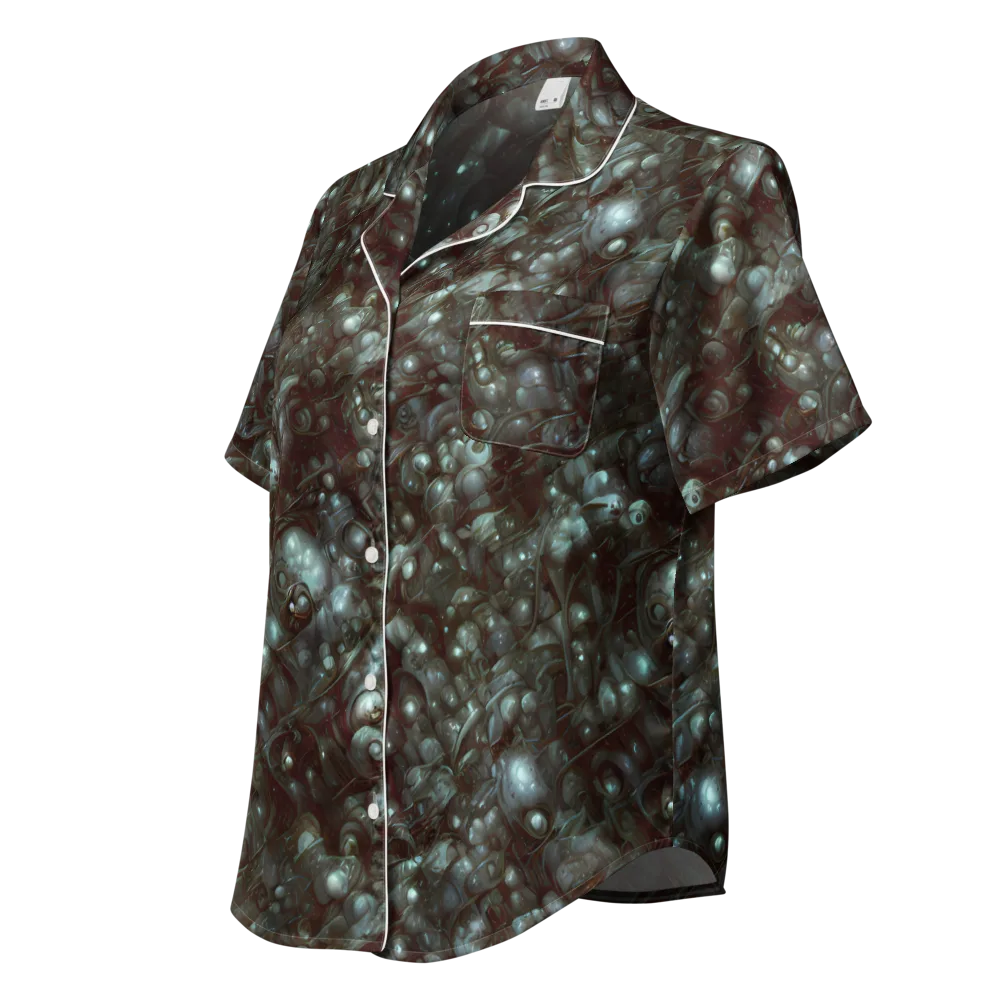 Tidal Relic on Women's Short Sleeve Pajama Top — Left Front