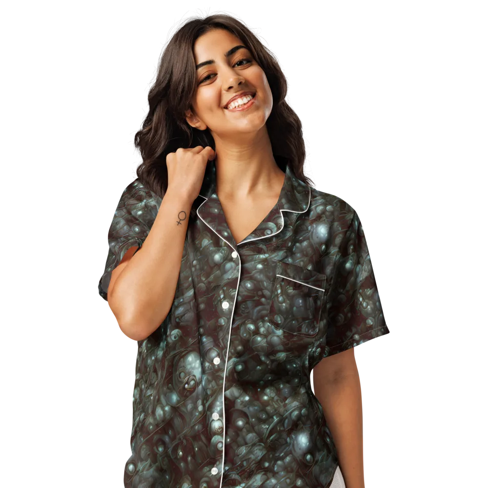 Tidal Relic on Women's Short Sleeve Pajama Top — Front