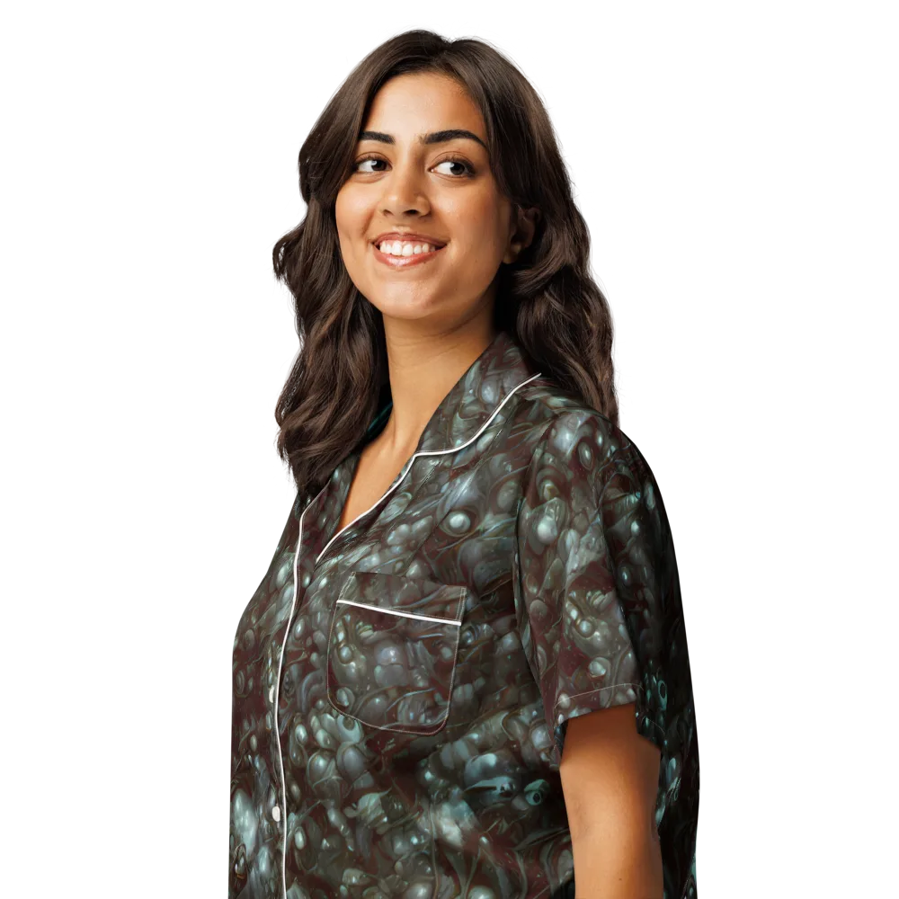 Tidal Relic on Women's Short Sleeve Pajama Top — Left Front