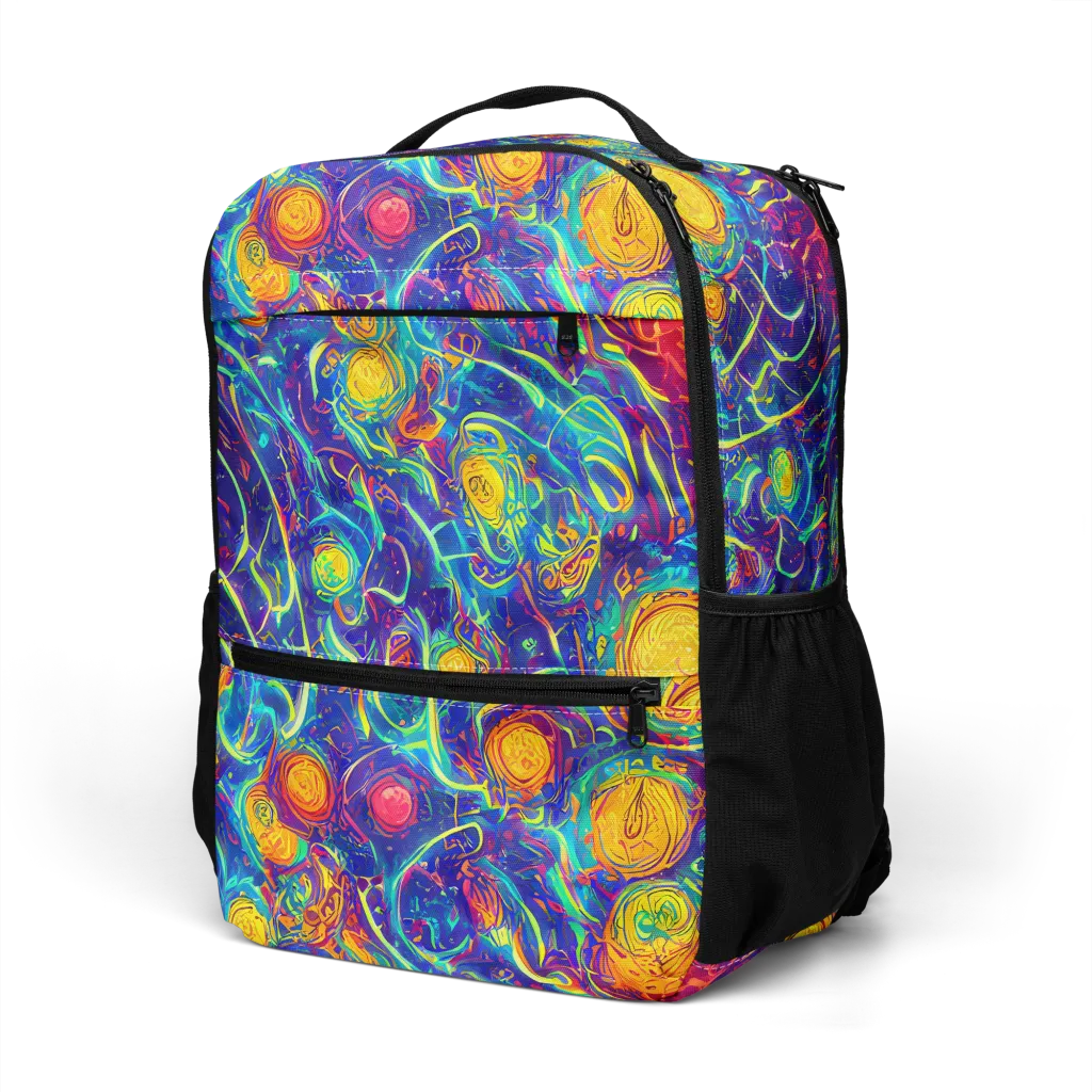 Cosmic Marigold on Utility Backpack — Left Front