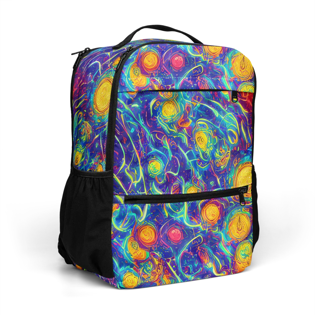 Cosmic Marigold on Utility Backpack — Right Front