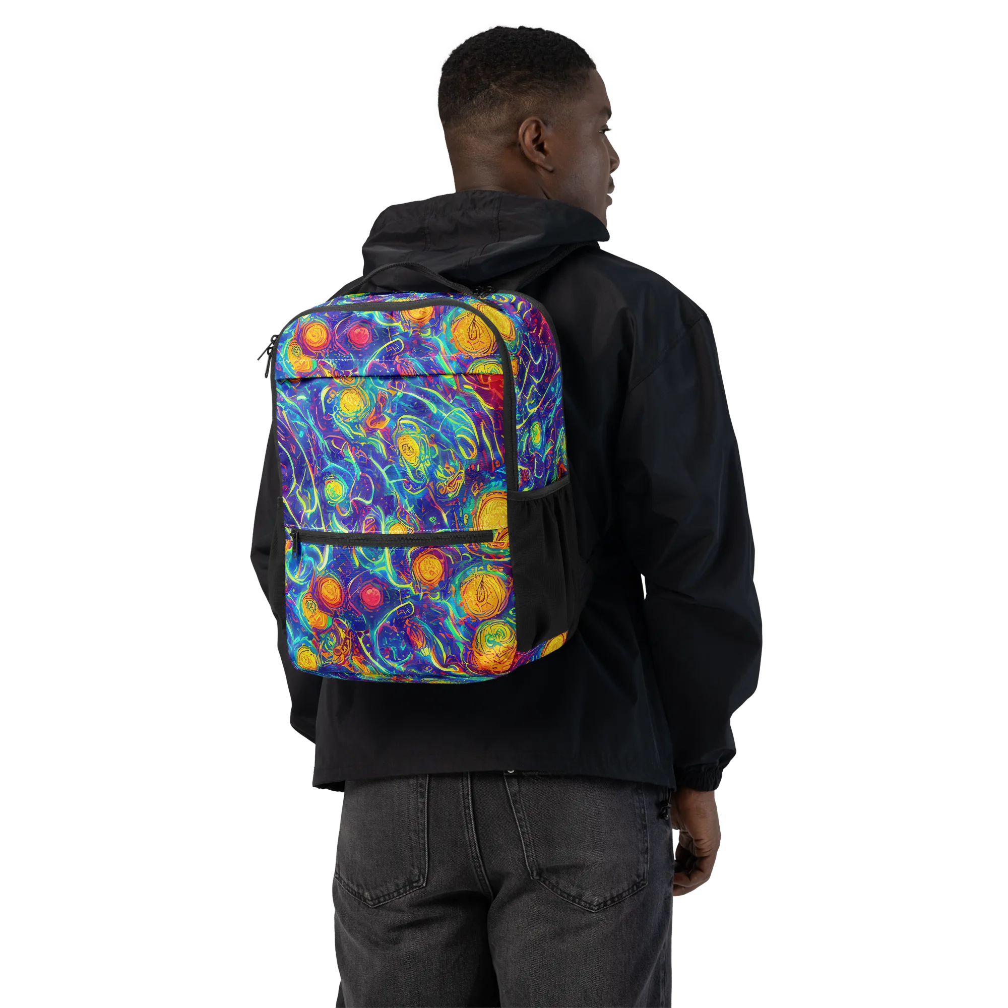 Cosmic Marigold on Utility Backpack — Back