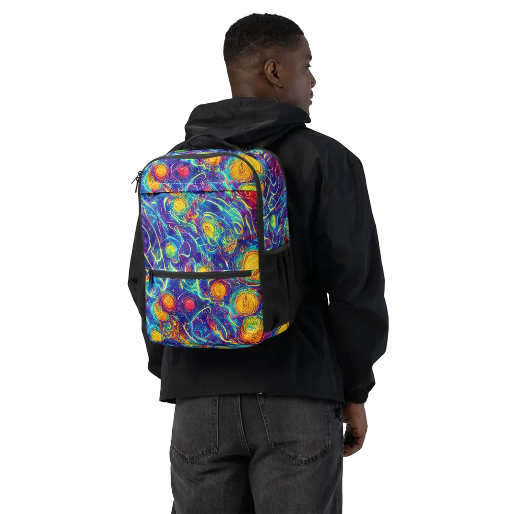 Cosmic Marigold on Utility Backpack — Back