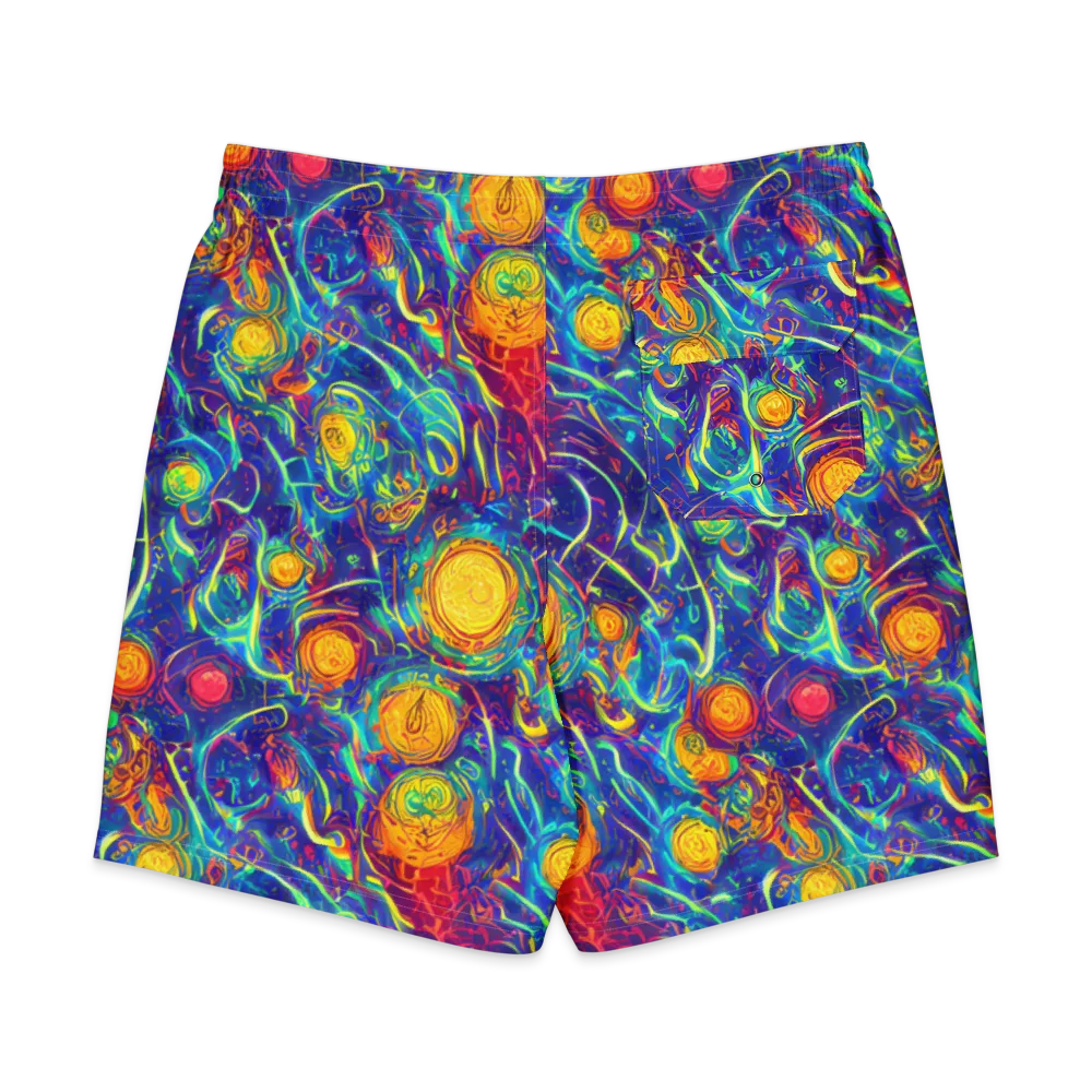 Cosmic Marigold on Men's Board Shorts — Back