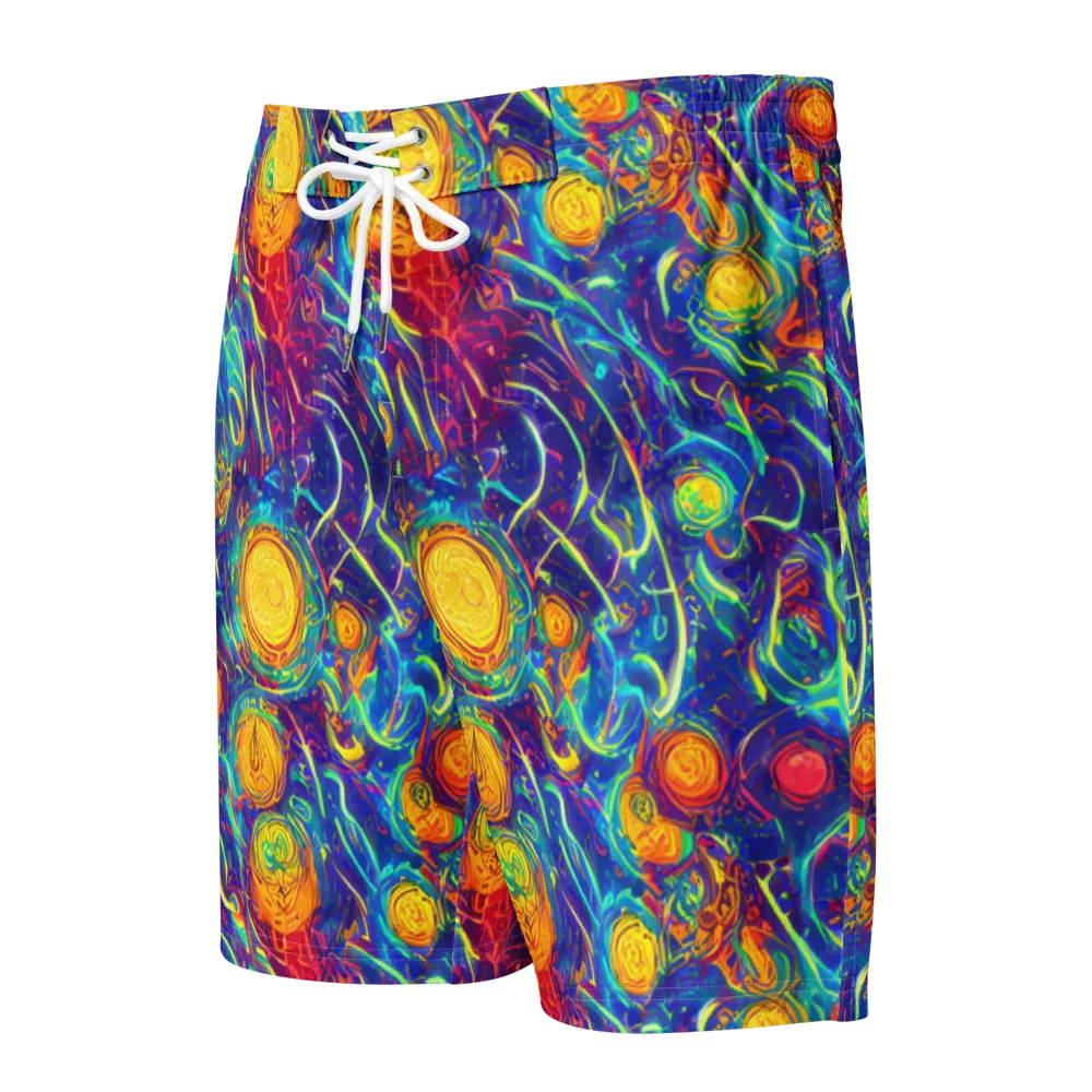 Cosmic Marigold on Men's Board Shorts — Front