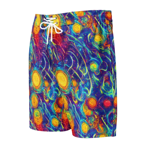 Cosmic Marigold on a Men's Board Shorts