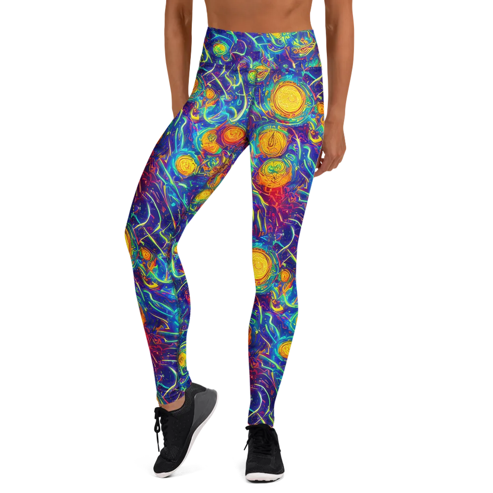 Cosmic Marigold on Yoga Leggings — Front