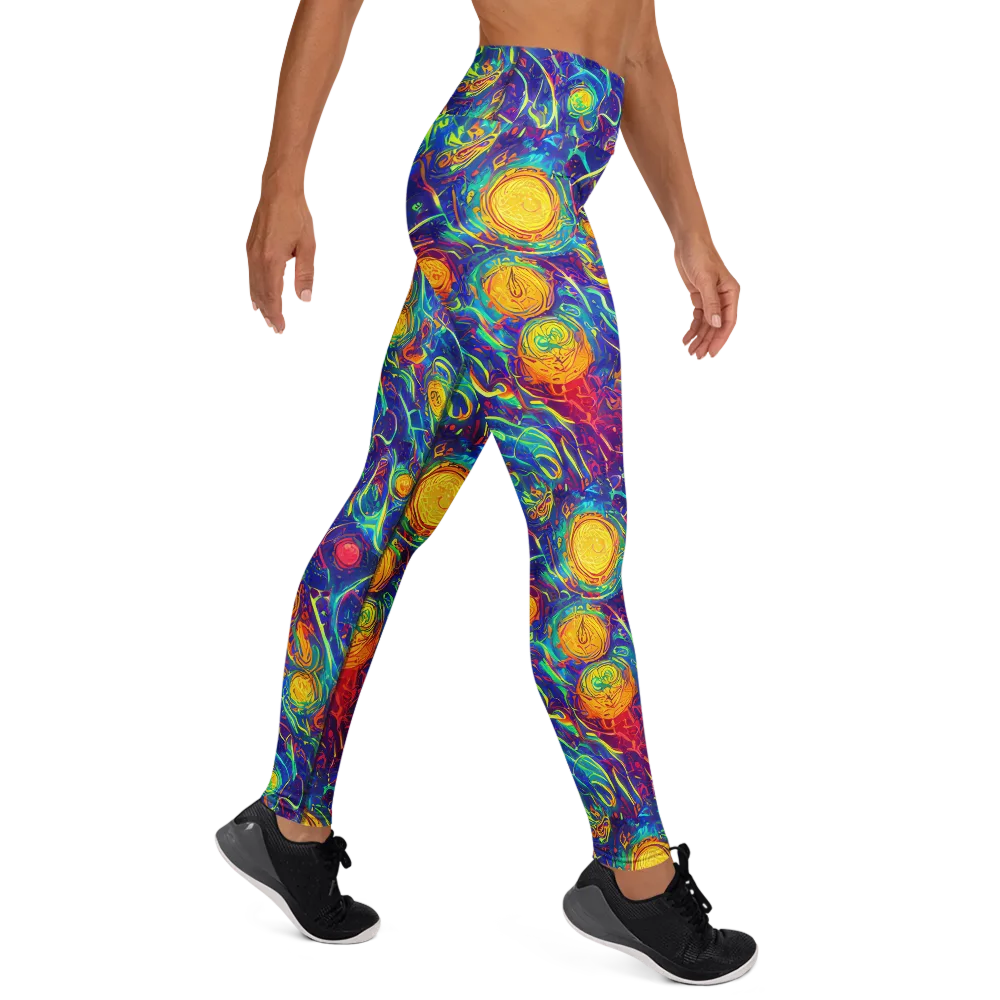 Cosmic Marigold on Yoga Leggings — Right