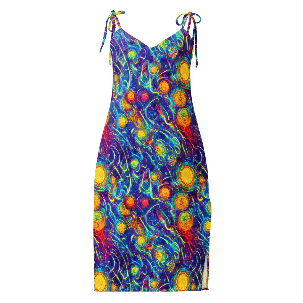 Cosmic Marigold on Slip Dress — Front