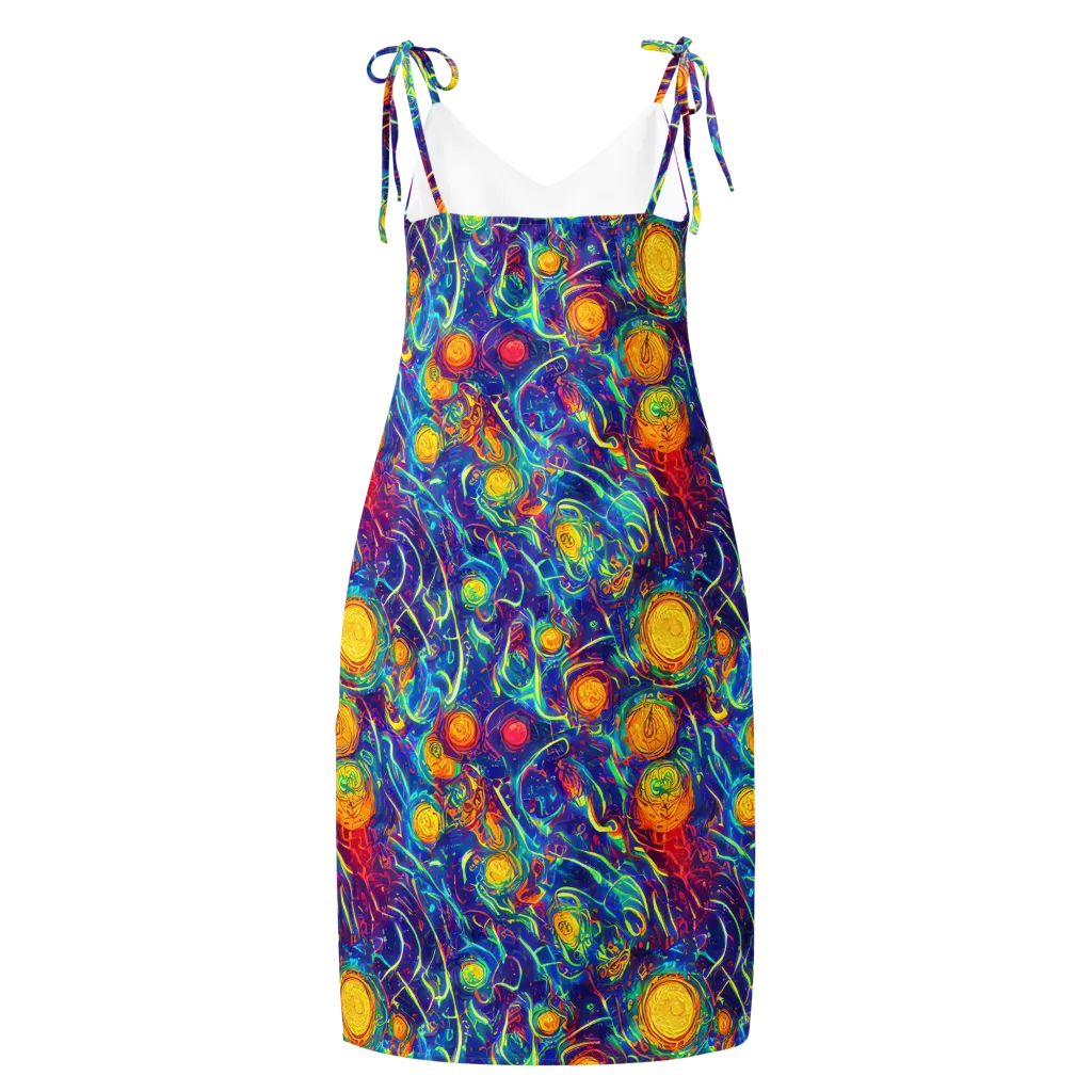 Cosmic Marigold on Slip Dress — Back