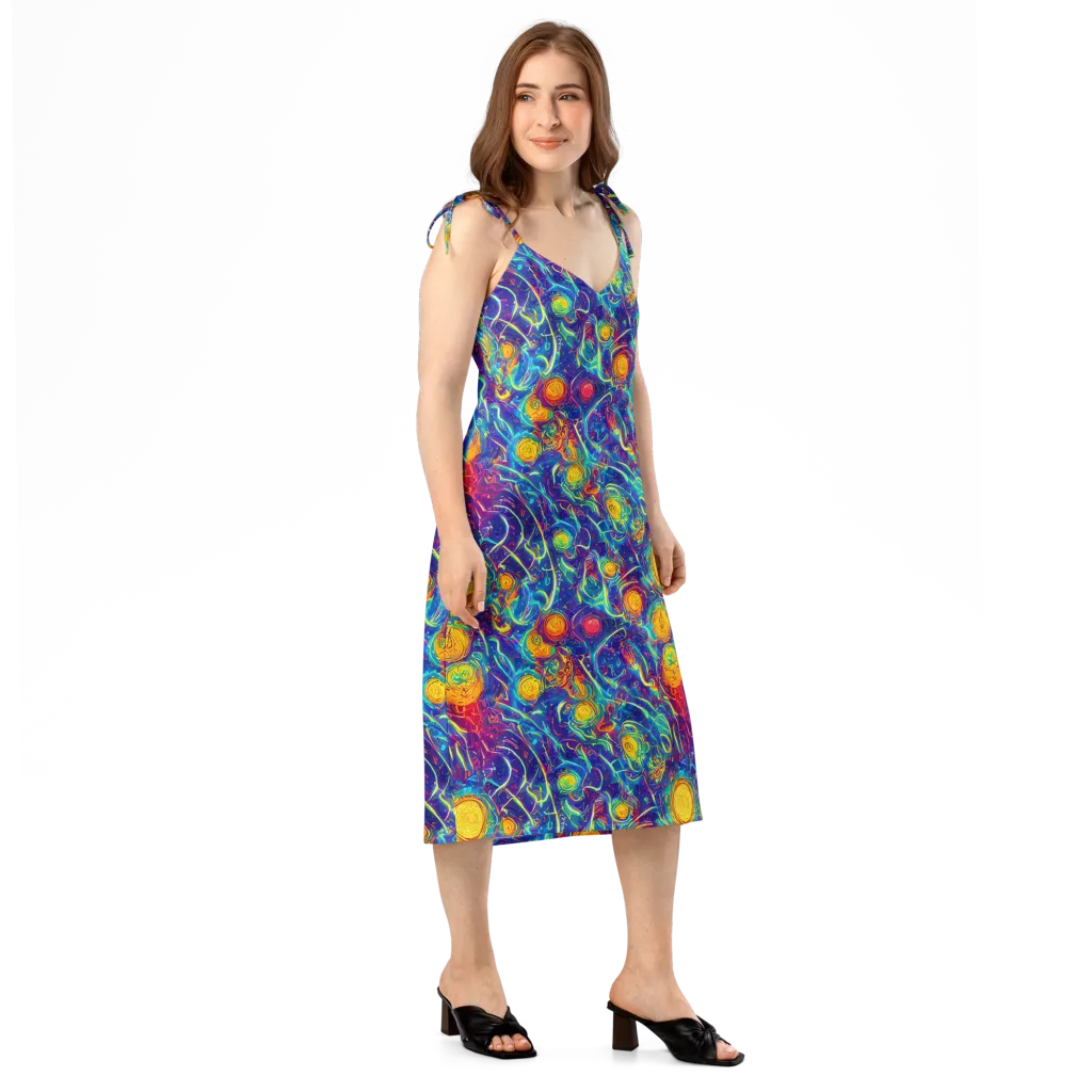 Cosmic Marigold on Slip Dress — Right Front