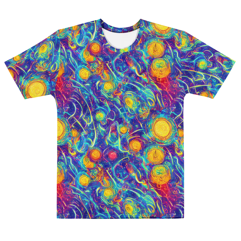 Cosmic Marigold on Men's Cotton Crew Neck T-Shirt — Front