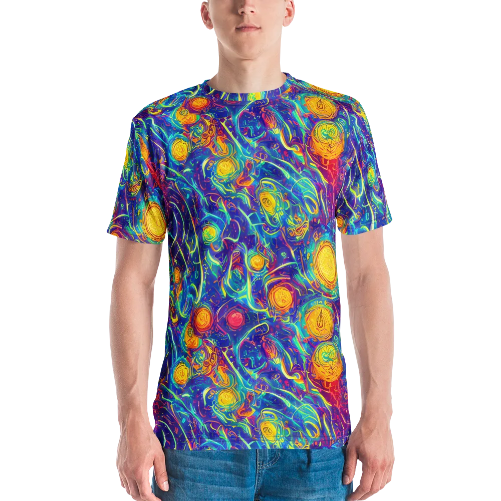 Cosmic Marigold on Men's Crew Neck T-Shirt — Front