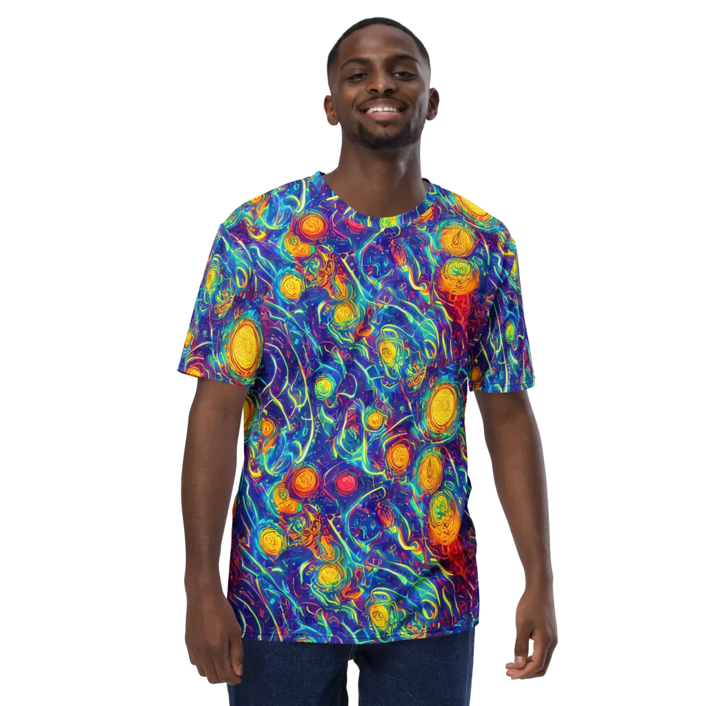 Cosmic Marigold on Men's Crew Neck T-Shirt — Front