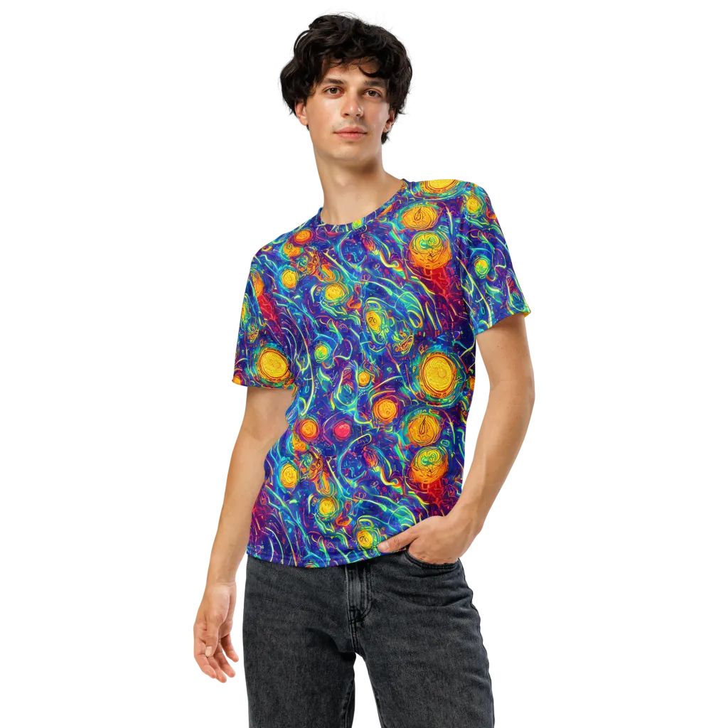 Cosmic Marigold on Men's Crew Neck T-Shirt — Front