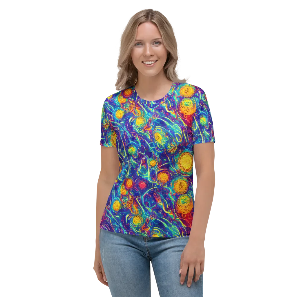 Cosmic Marigold on Women's Crew Neck T-Shirt — Front
