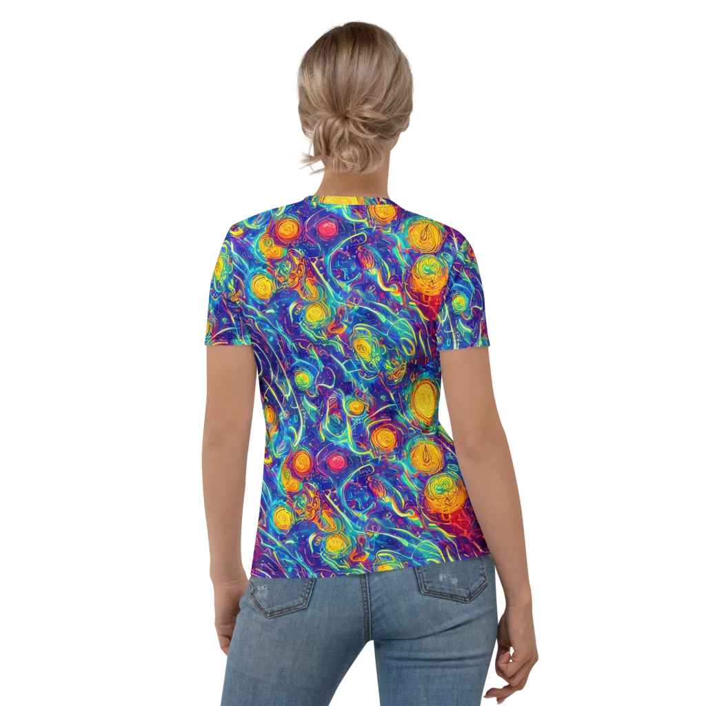 Cosmic Marigold on Women's Crew Neck T-Shirt — Back