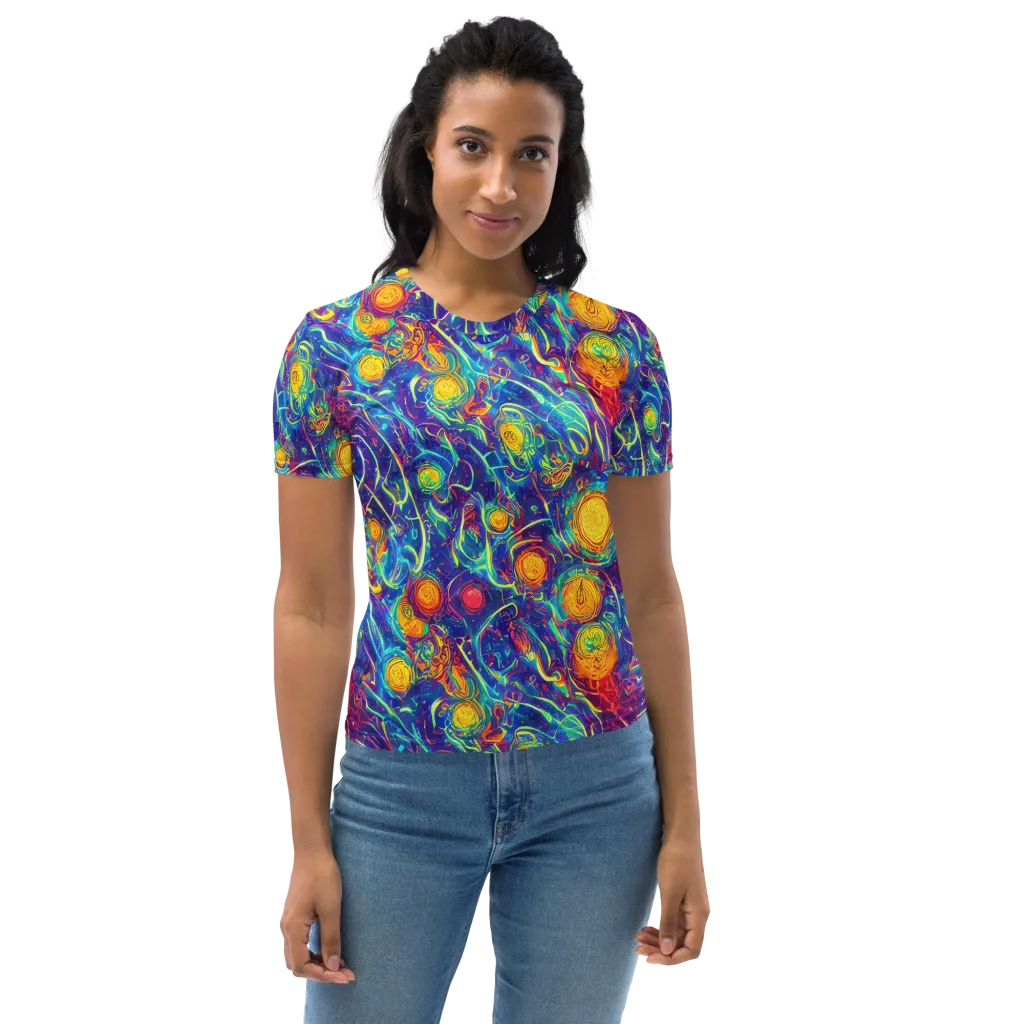 Cosmic Marigold on Women's Crew Neck T-Shirt — Front