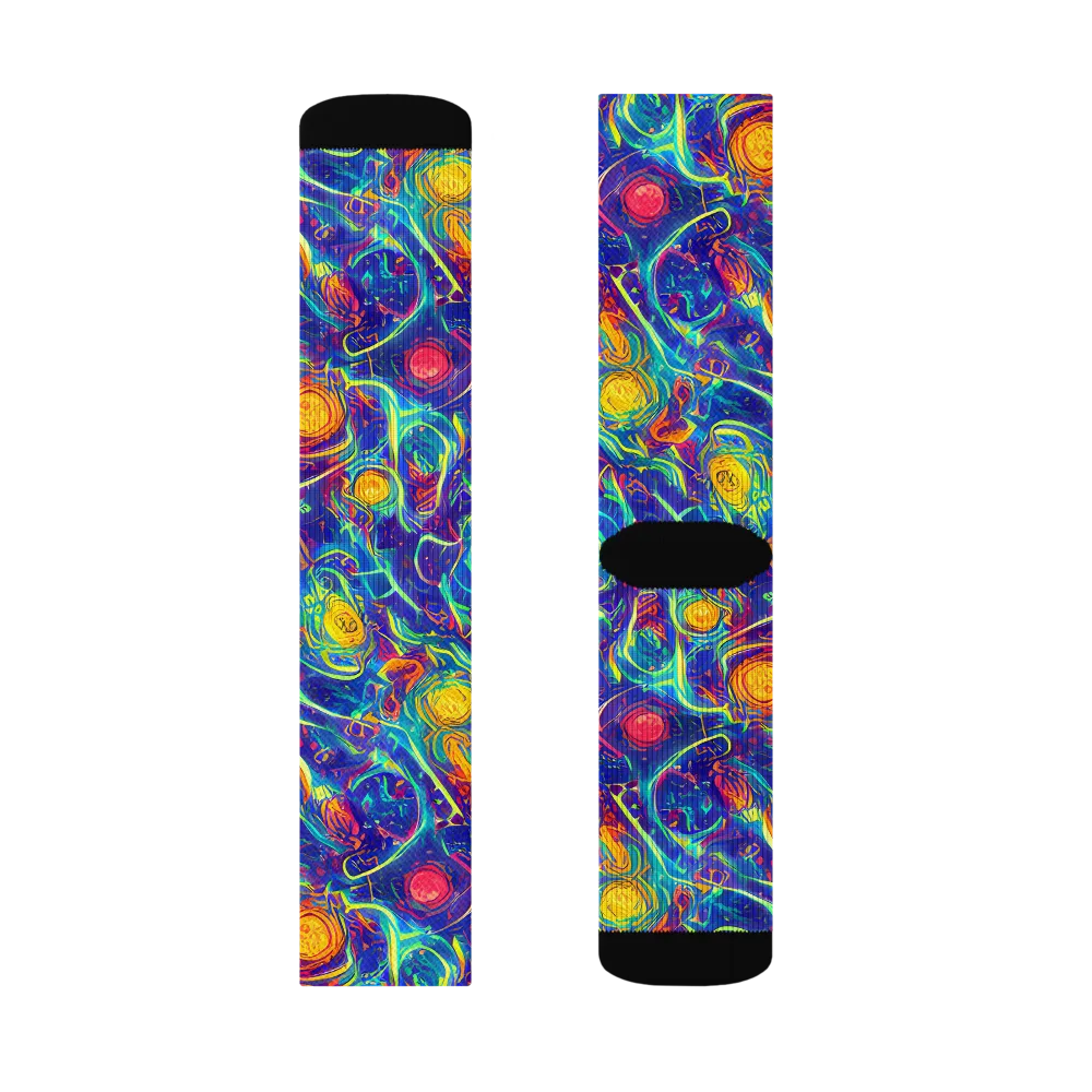 Cosmic Marigold on Socks — Left Sock