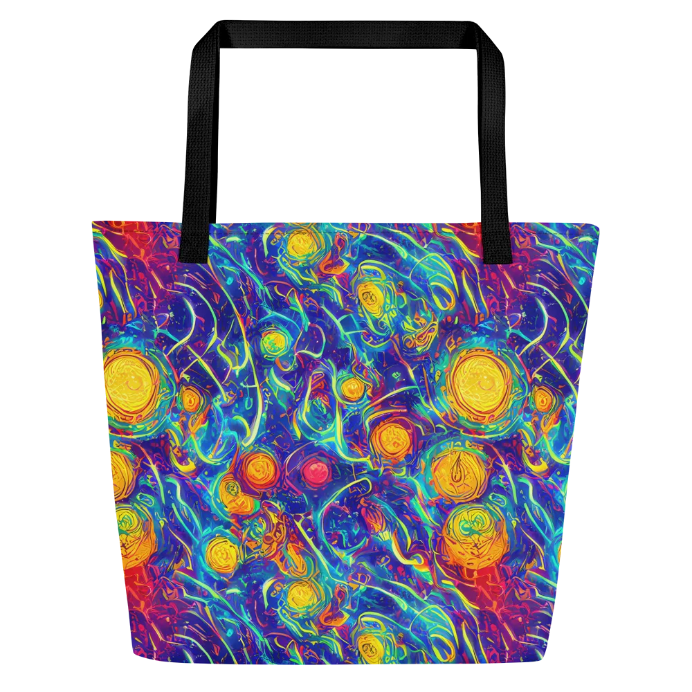 Cosmic Marigold on Large Tote Bag W/ Pocket — Front