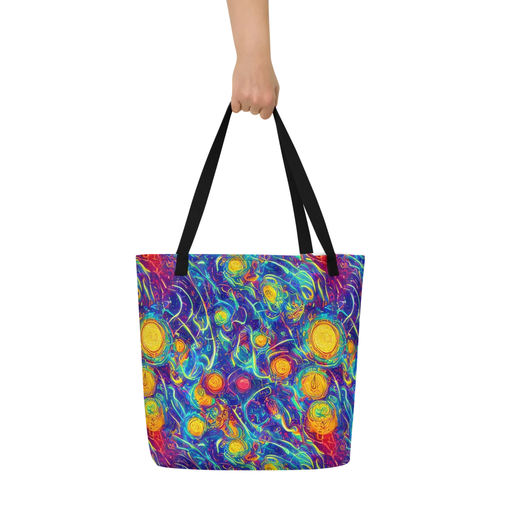 Cosmic Marigold on Large Tote Bag W/ Pocket — Front