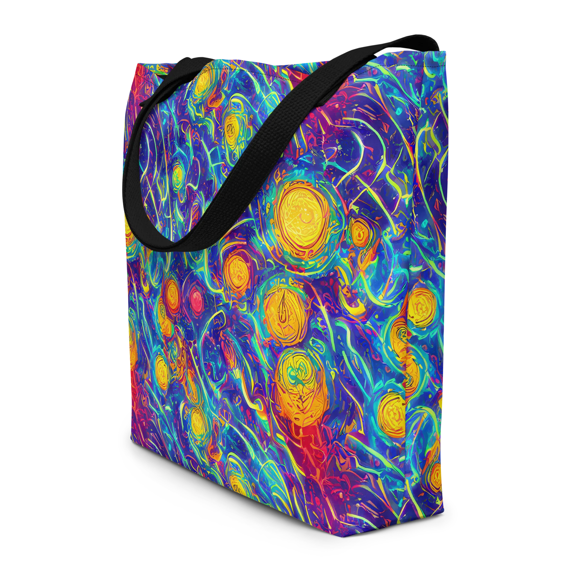 Cosmic Marigold on Large Tote Bag W/ Pocket — Front