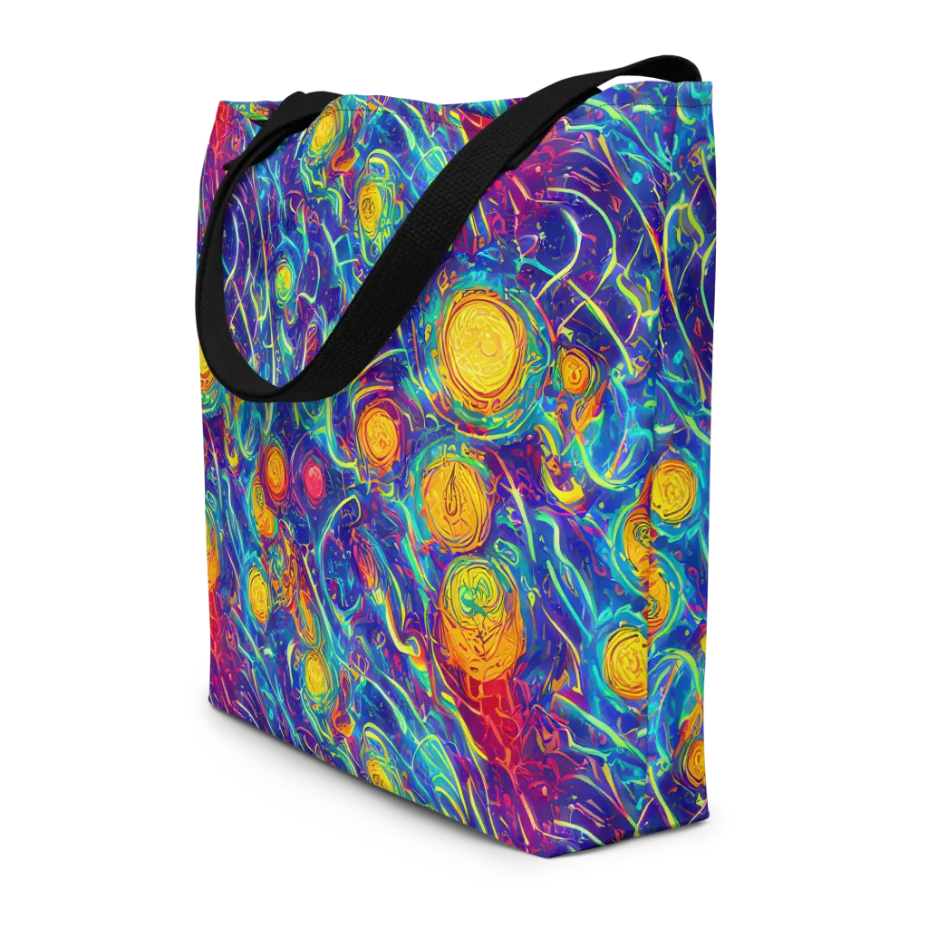 Cosmic Marigold on Large Tote Bag W/ Pocket — Front