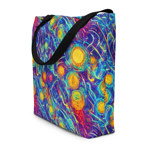 Cosmic Marigold on a Large Tote Bag W/ Pocket