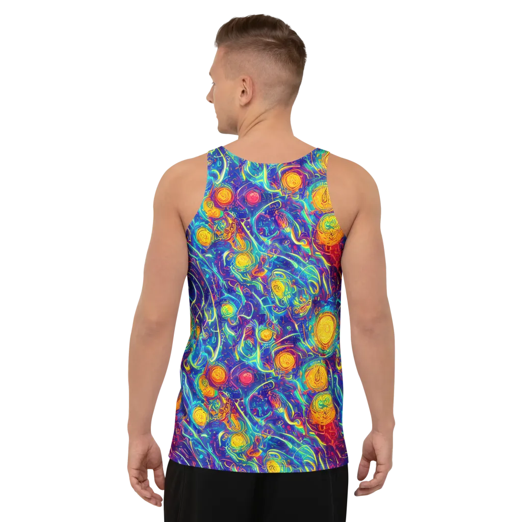 Cosmic Marigold on Men's Tank Top — Back