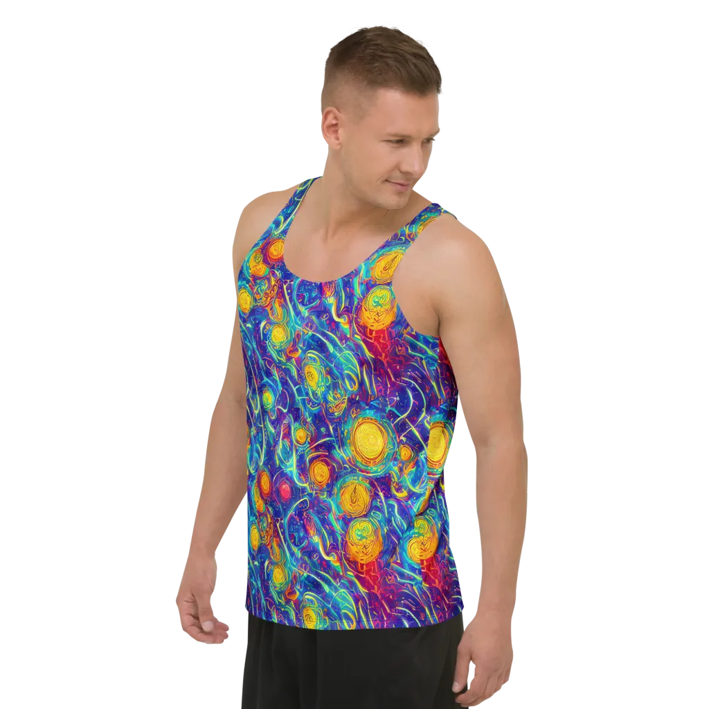 Cosmic Marigold on Men's Tank Top — Left Front