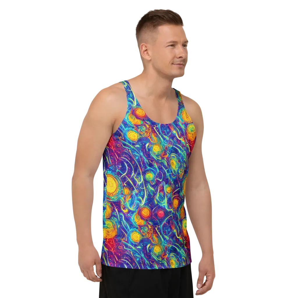 Cosmic Marigold on Men's Tank Top — Right Front