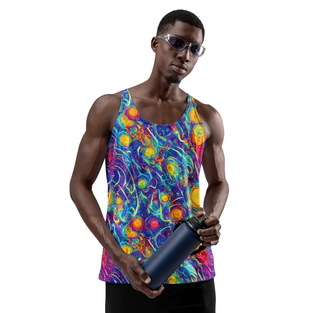Cosmic Marigold on Men's Tank Top — Front