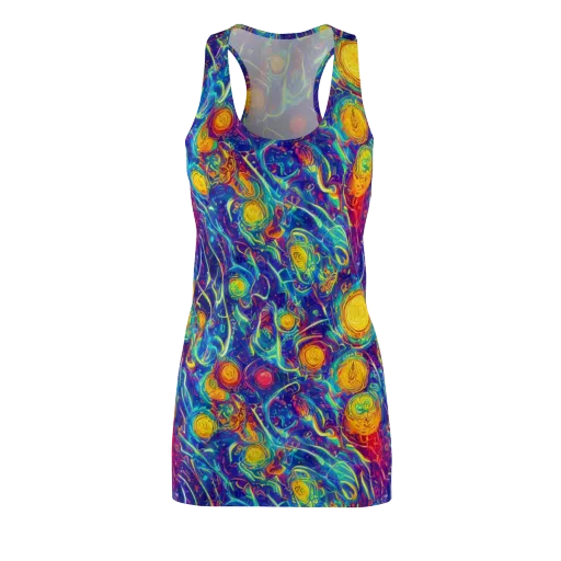 Cosmic Marigold on a Racerback Dress