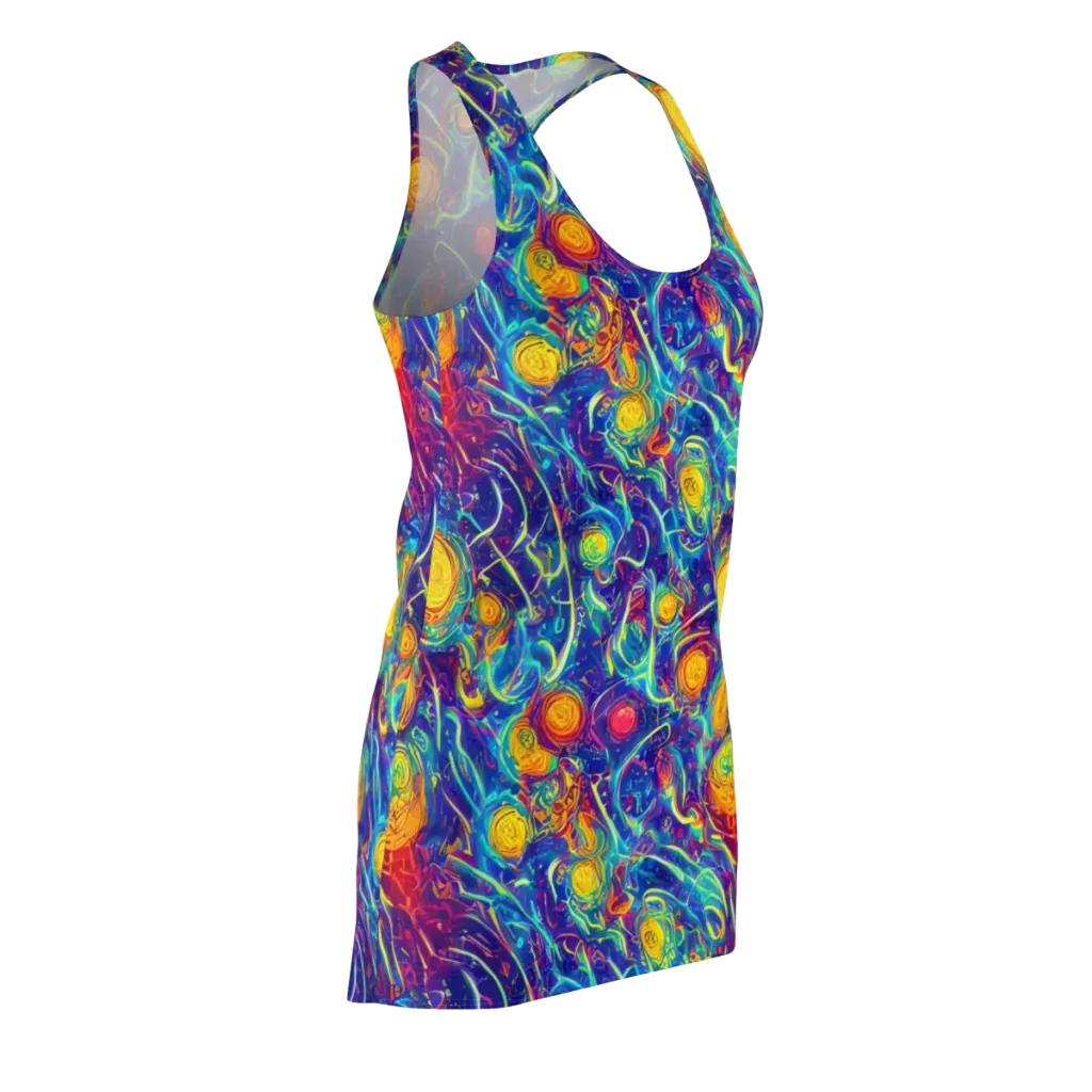 Cosmic Marigold on Racerback Dress — Front Side