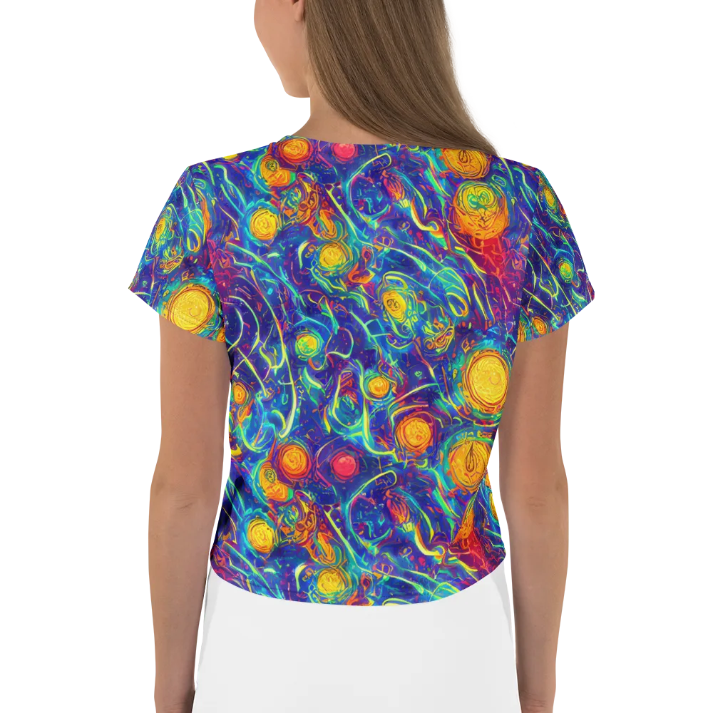 Cosmic Marigold on Crop Tee — Back