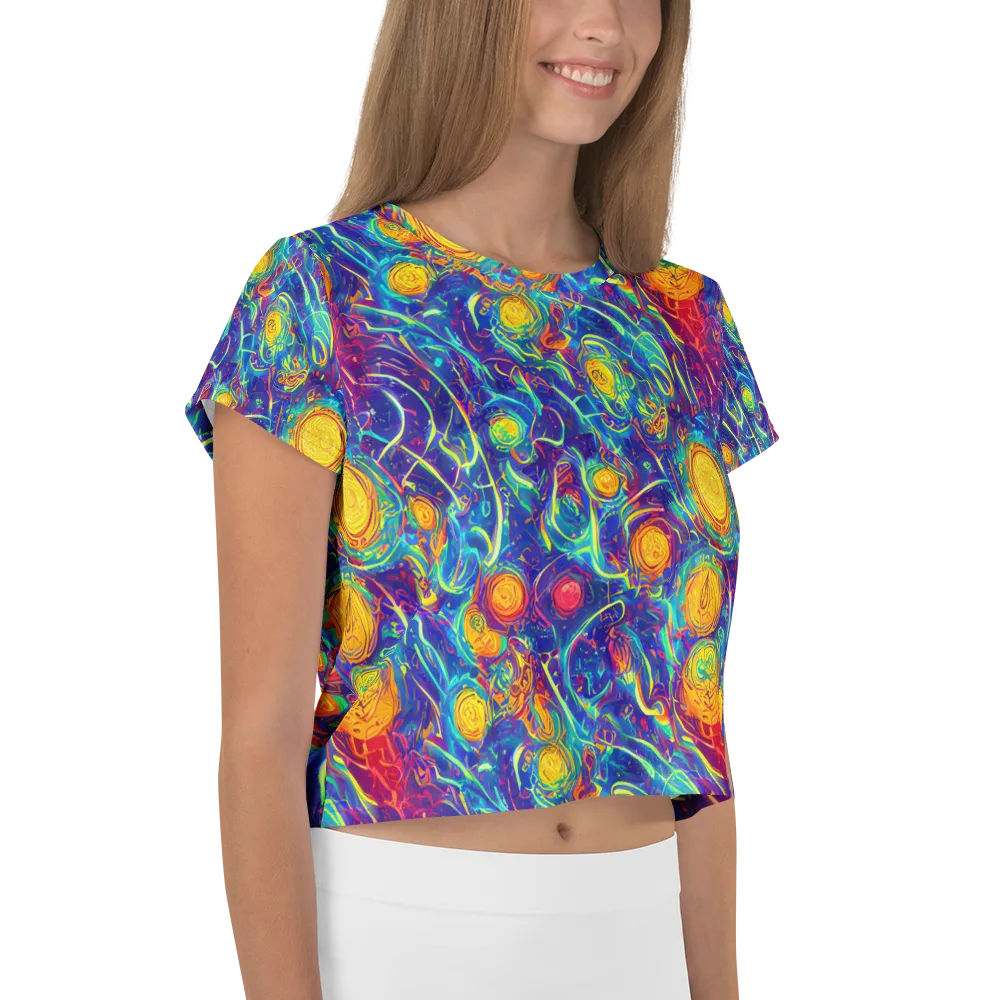Cosmic Marigold on Crop Tee — Right