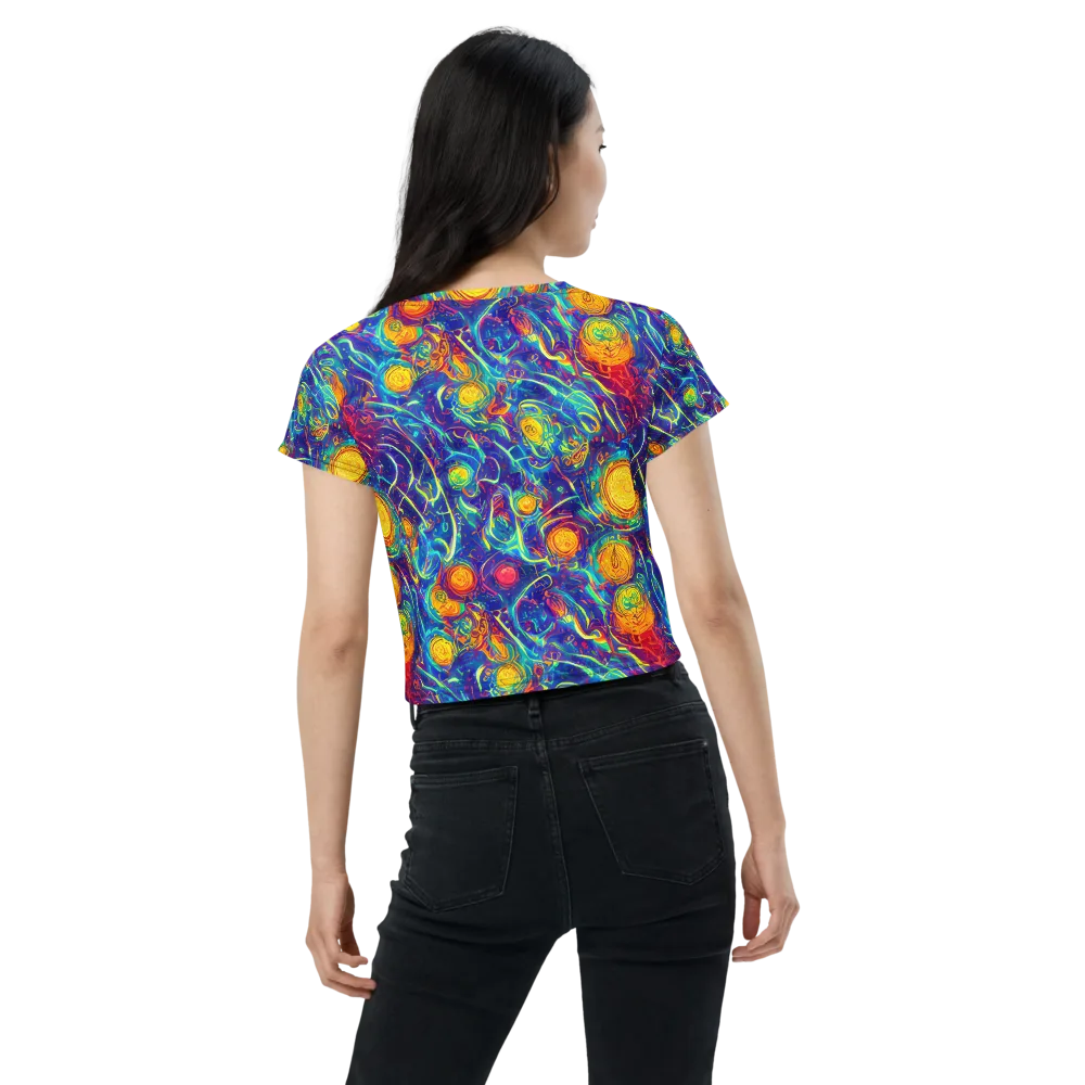 Cosmic Marigold on Crop Tee — Back