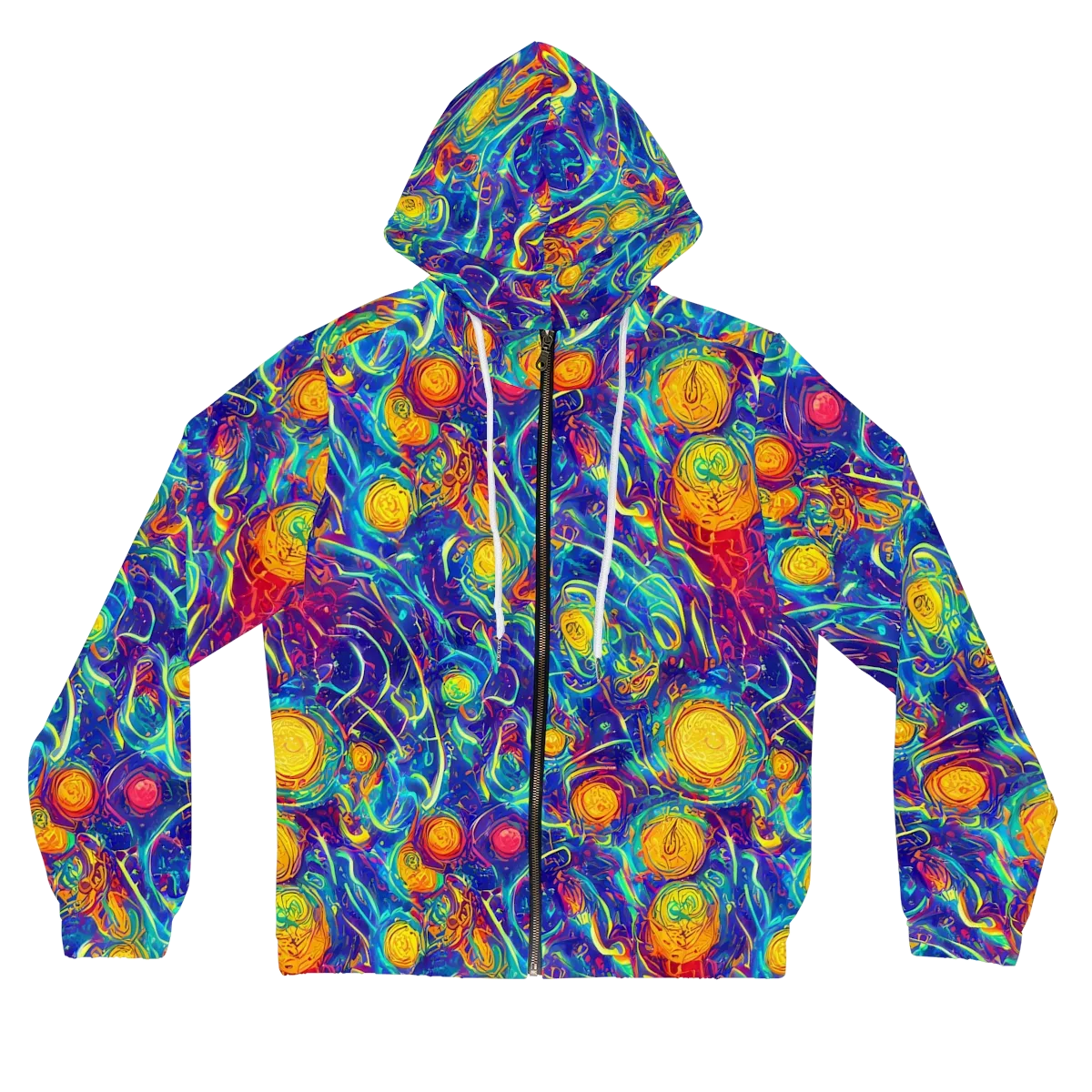 Cosmic Marigold on Women's Full-Zip Hoodie — Front