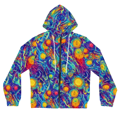 Cosmic Marigold on a Women's Full-Zip Hoodie